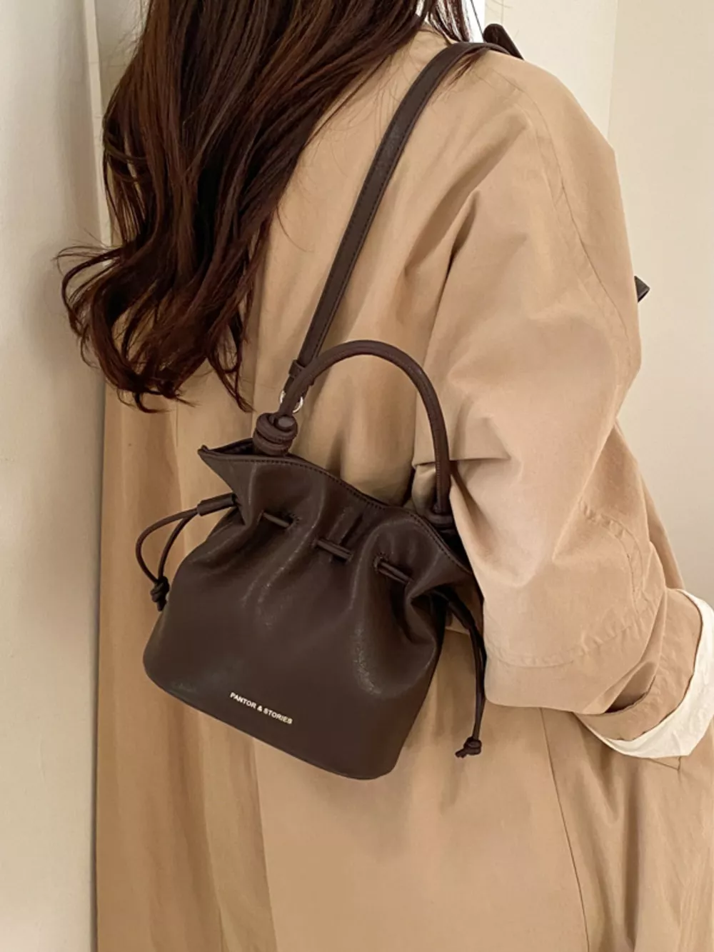 Drawstring Bucket Crossbody Bag, image 3