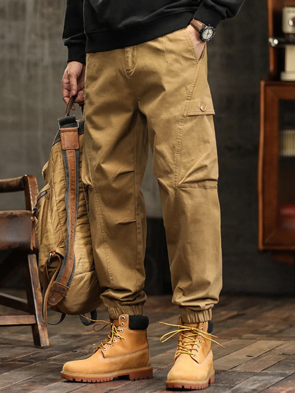 Men's Full Size Pocketed Loose Fit Joggers Plus Size, image 8