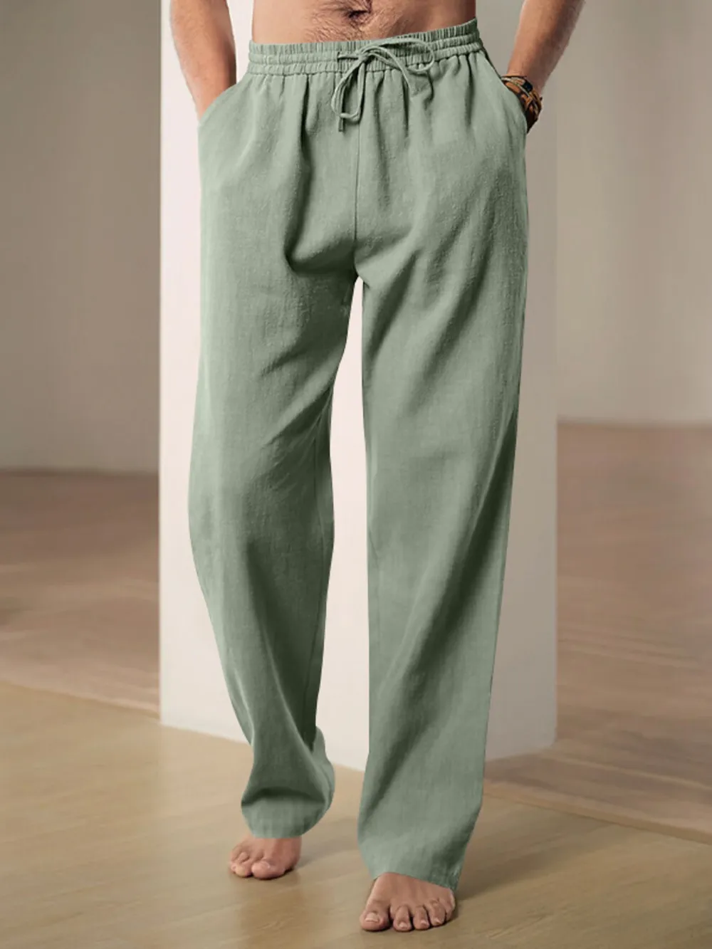 Men's Plus Size Drawstring Loose Fit Pants, image 9