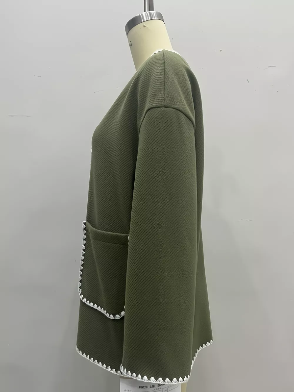Contrast Trim Button-Front Outerwear, image 7