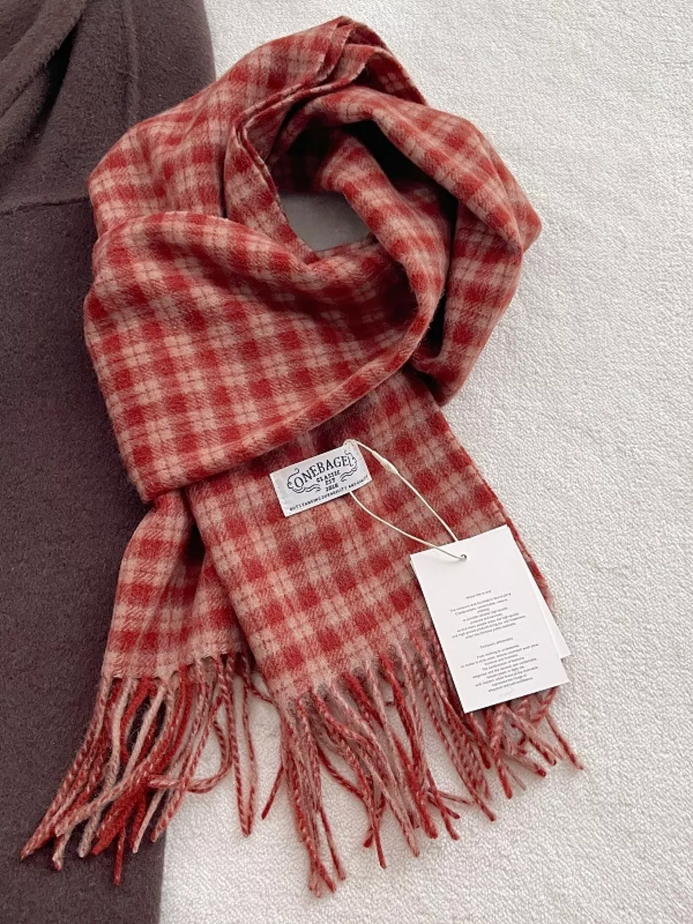 Classic Plaid Fringe Scarf, image 5