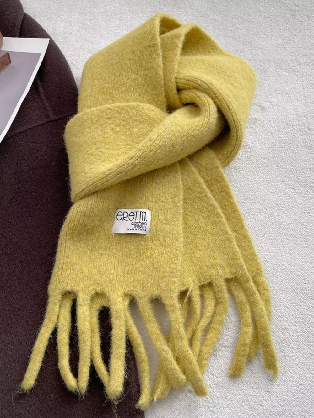 Fringe Solid Color Scarf, image 4