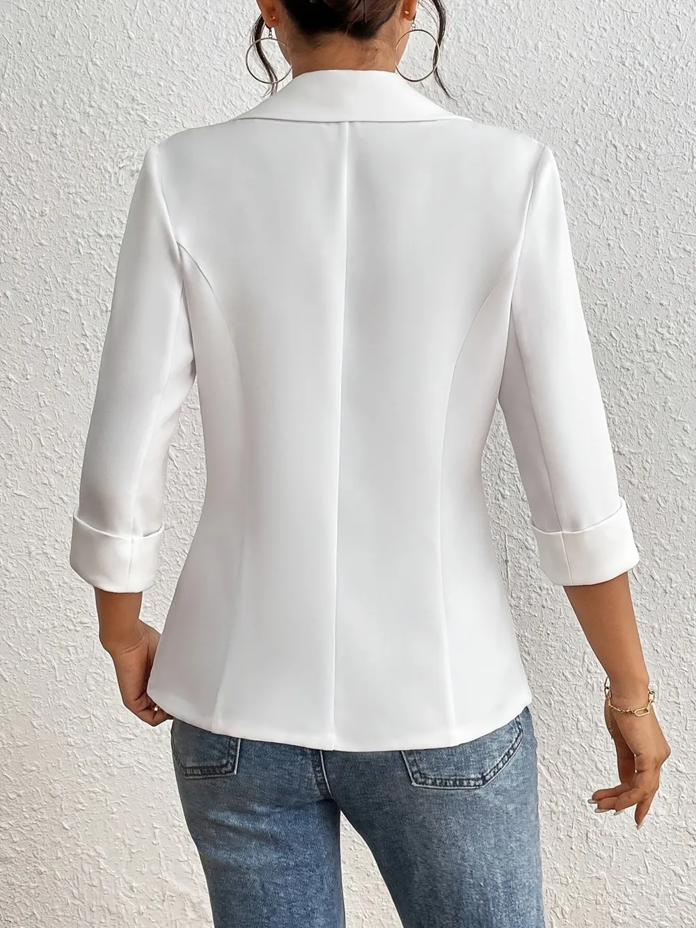 Classic Lapel Collar One Button Blazer, image 5