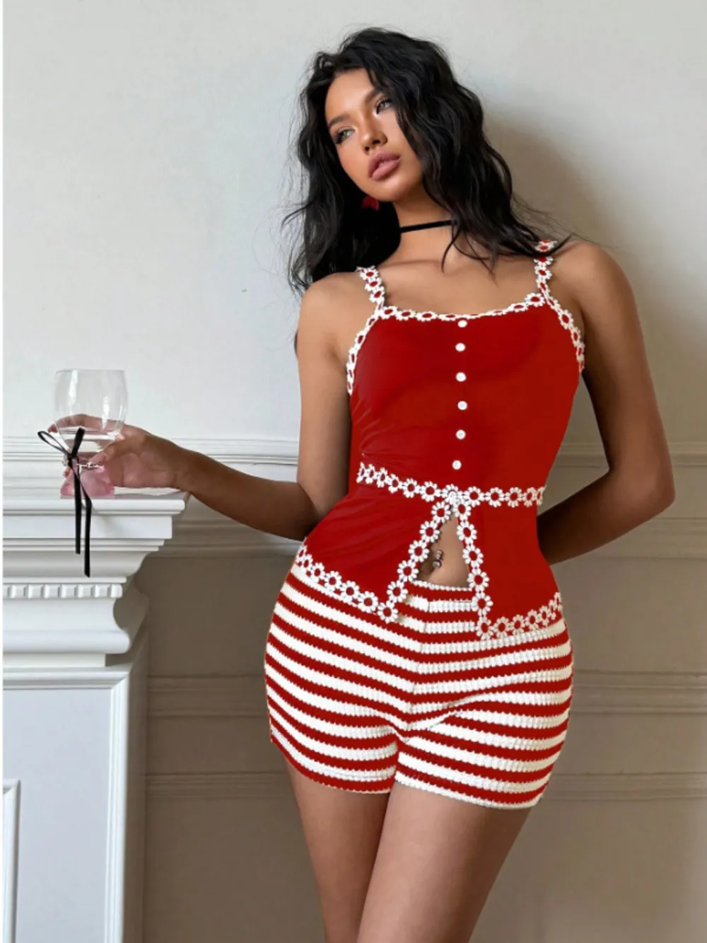 Striped High Waist Knit Shorts, image 14