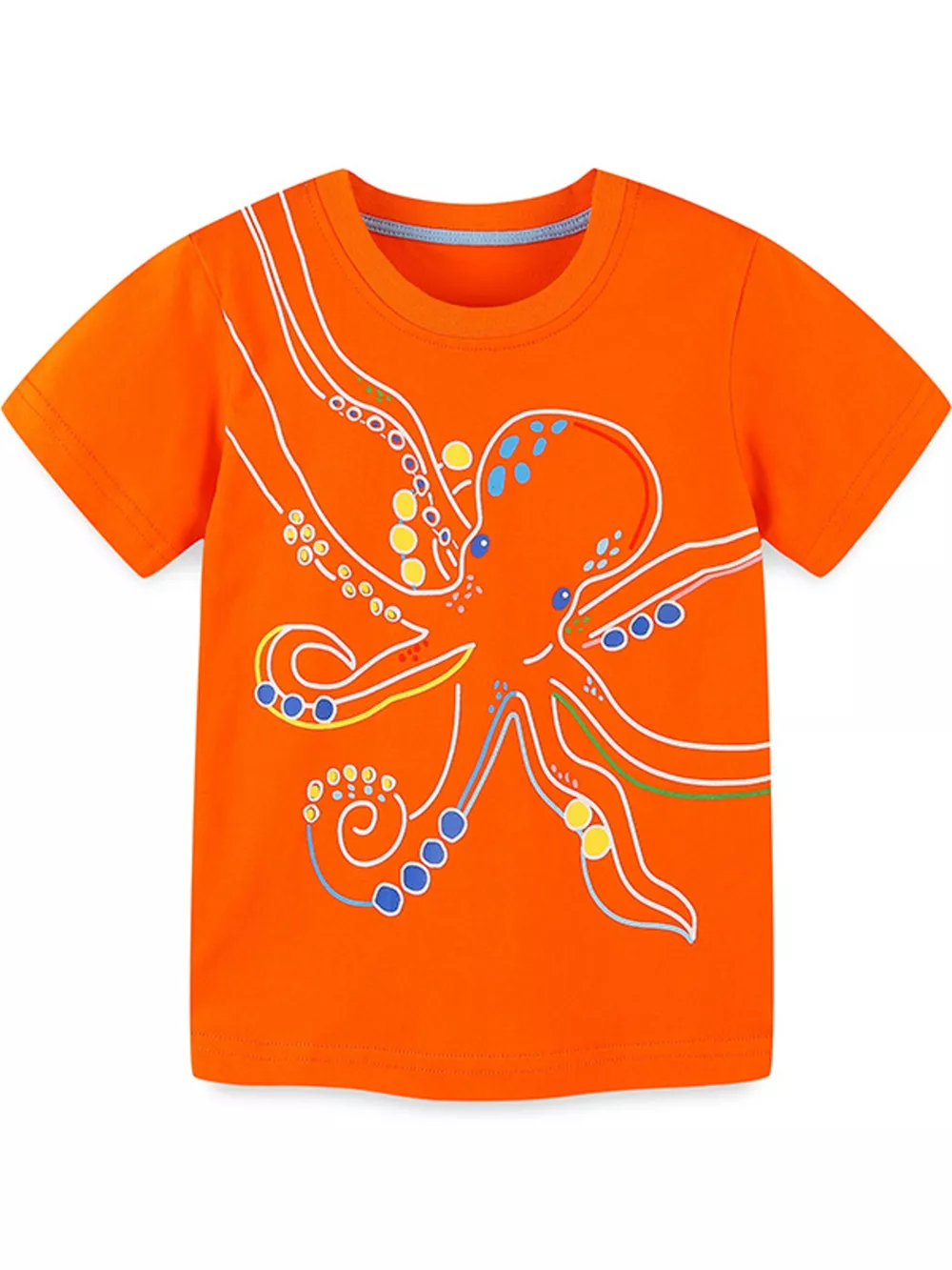 Children's Octopus Graphic Short Sleeve T-Shirt