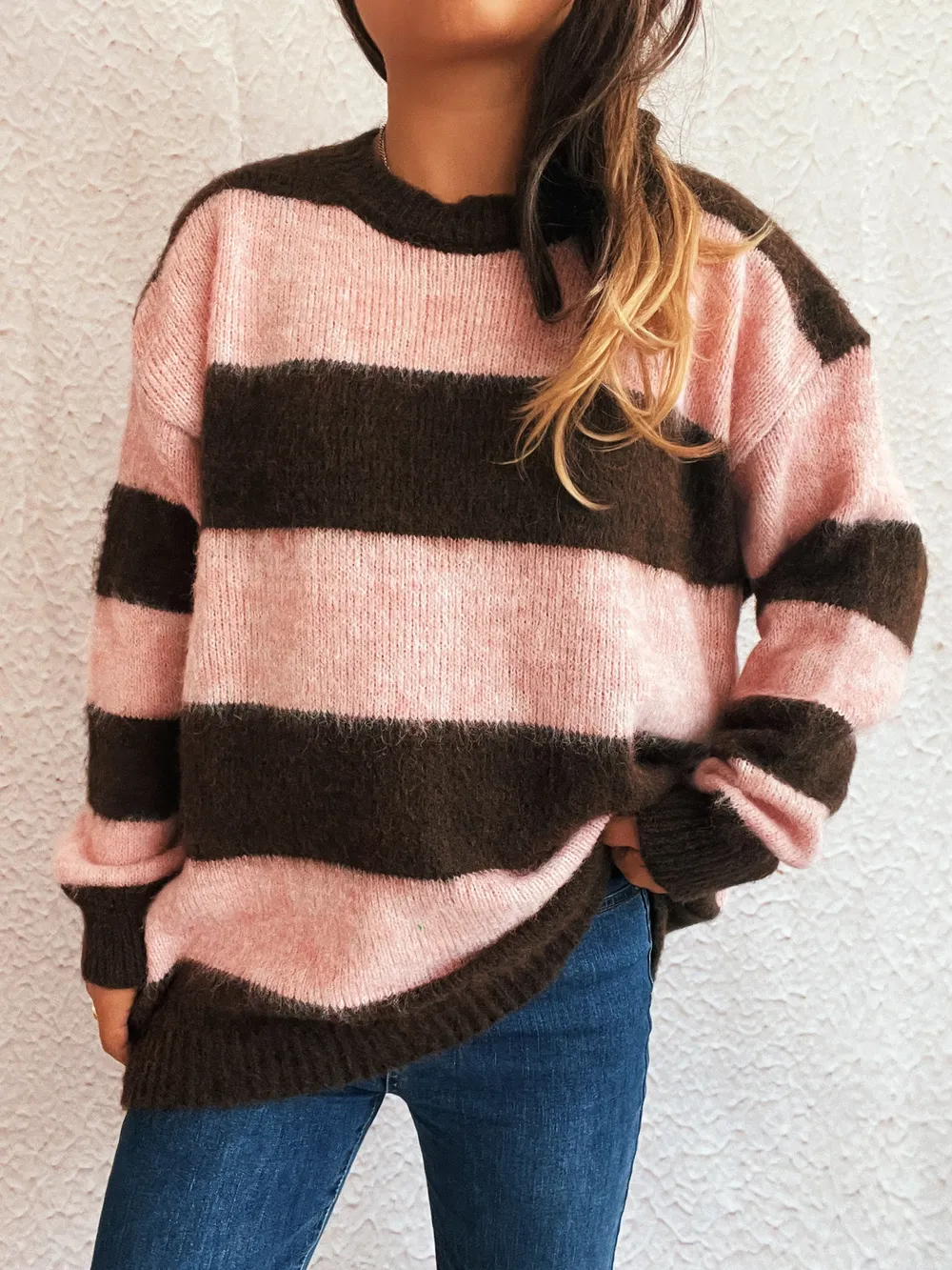 Striped Contrast Long Sleeve Sweater, image 8