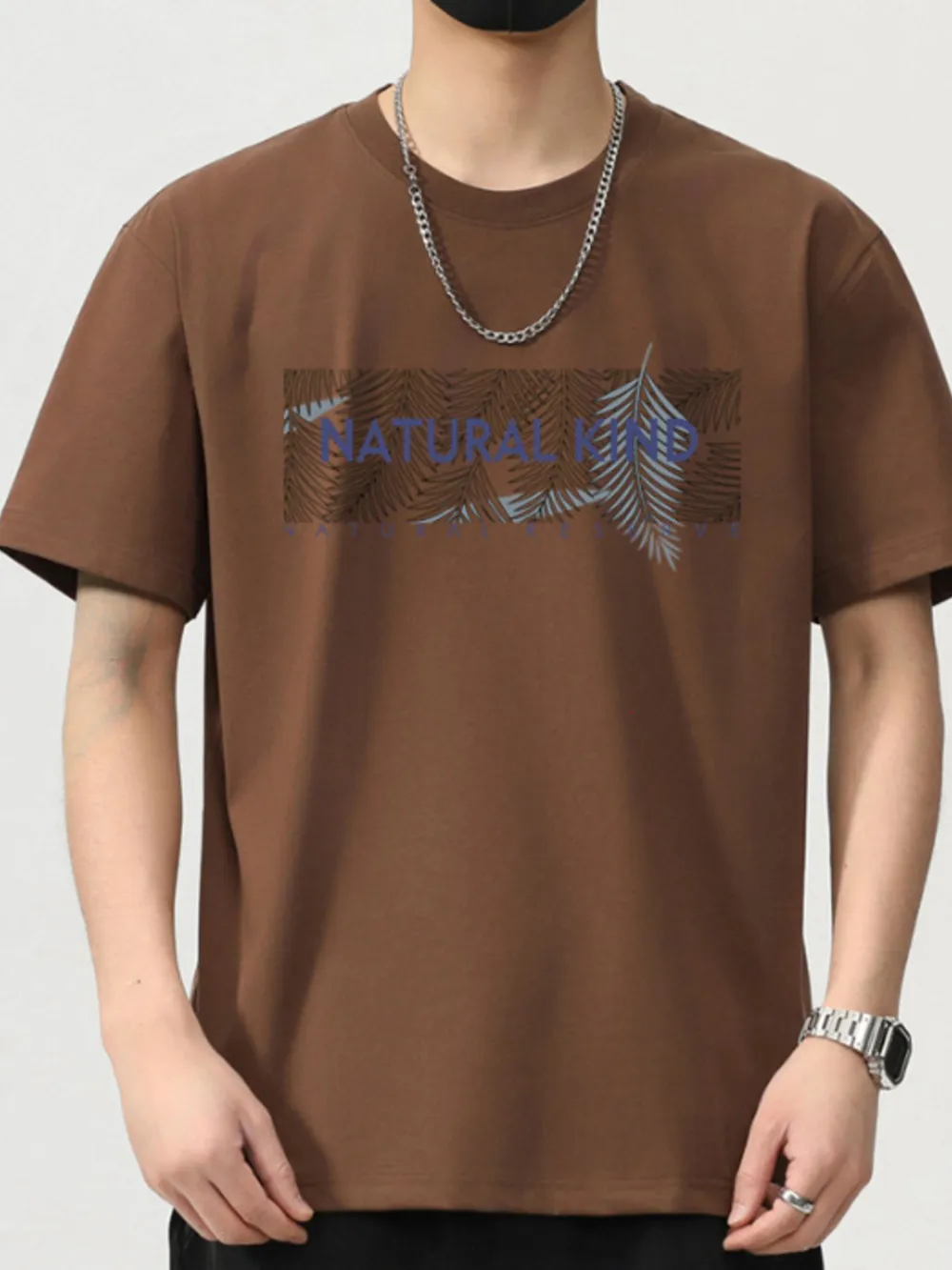 Men's Plus Size Letter Round Neck Short Sleeve T-Shirt, image 4