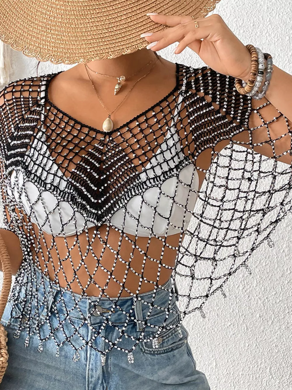Beaded Crochet Cover Up, image 6