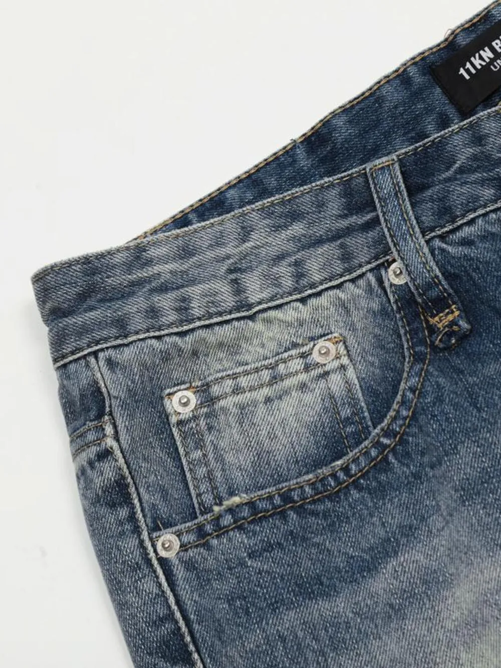 Men's Vintage Wash Distressed Jeans, image 6