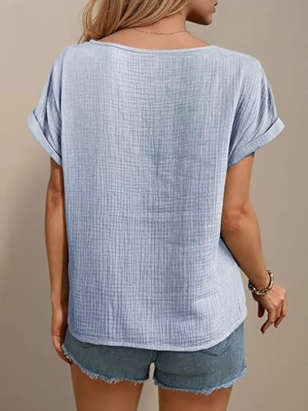 Lace Trimmed Short Sleeve Blouse, image 5