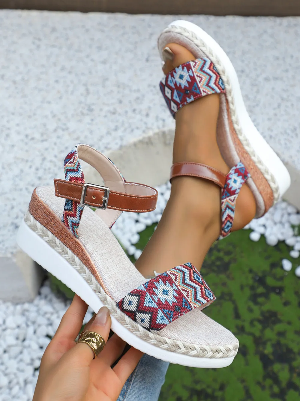 Open Toe Platform Wedge Sandals, image 6