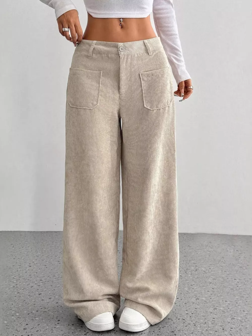 Corduroy Wide Leg Pants, image 8
