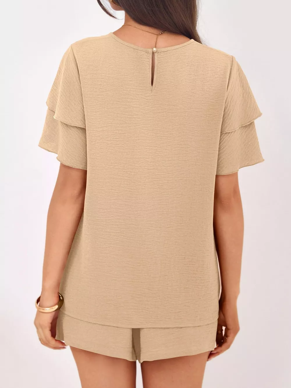 Ruffle Sleeve Top and Shorts Two-Piece Set, image 23