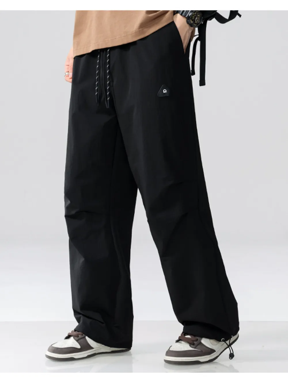 Men's Plus Size Drawstring Wide Leg Pants, image 9