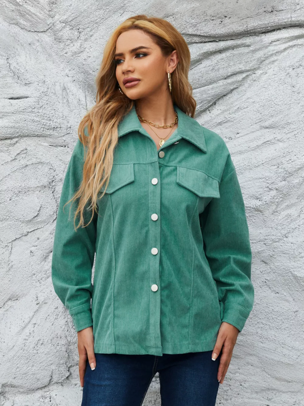 Casual Corduroy Button-Down Jacket, image 7