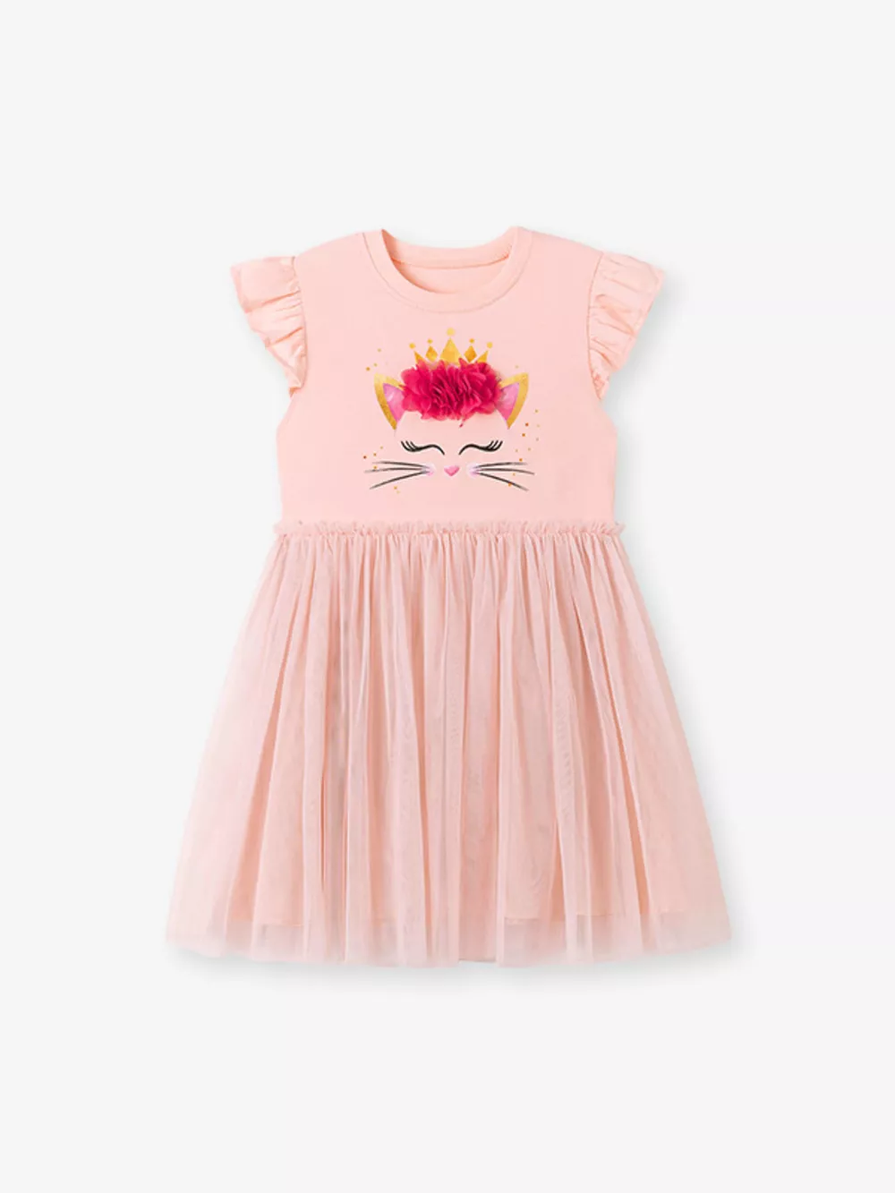 Children's Ruffled Sleeve Tulle Dress, image 4