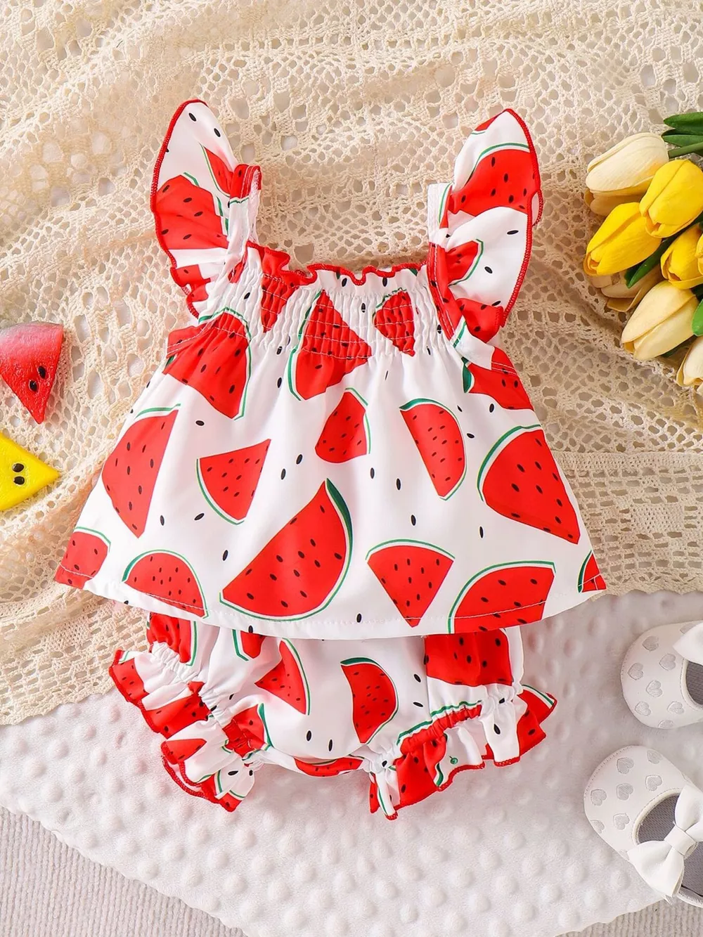 Children's Ruffled Printed Tank and Shorts Set, image 5