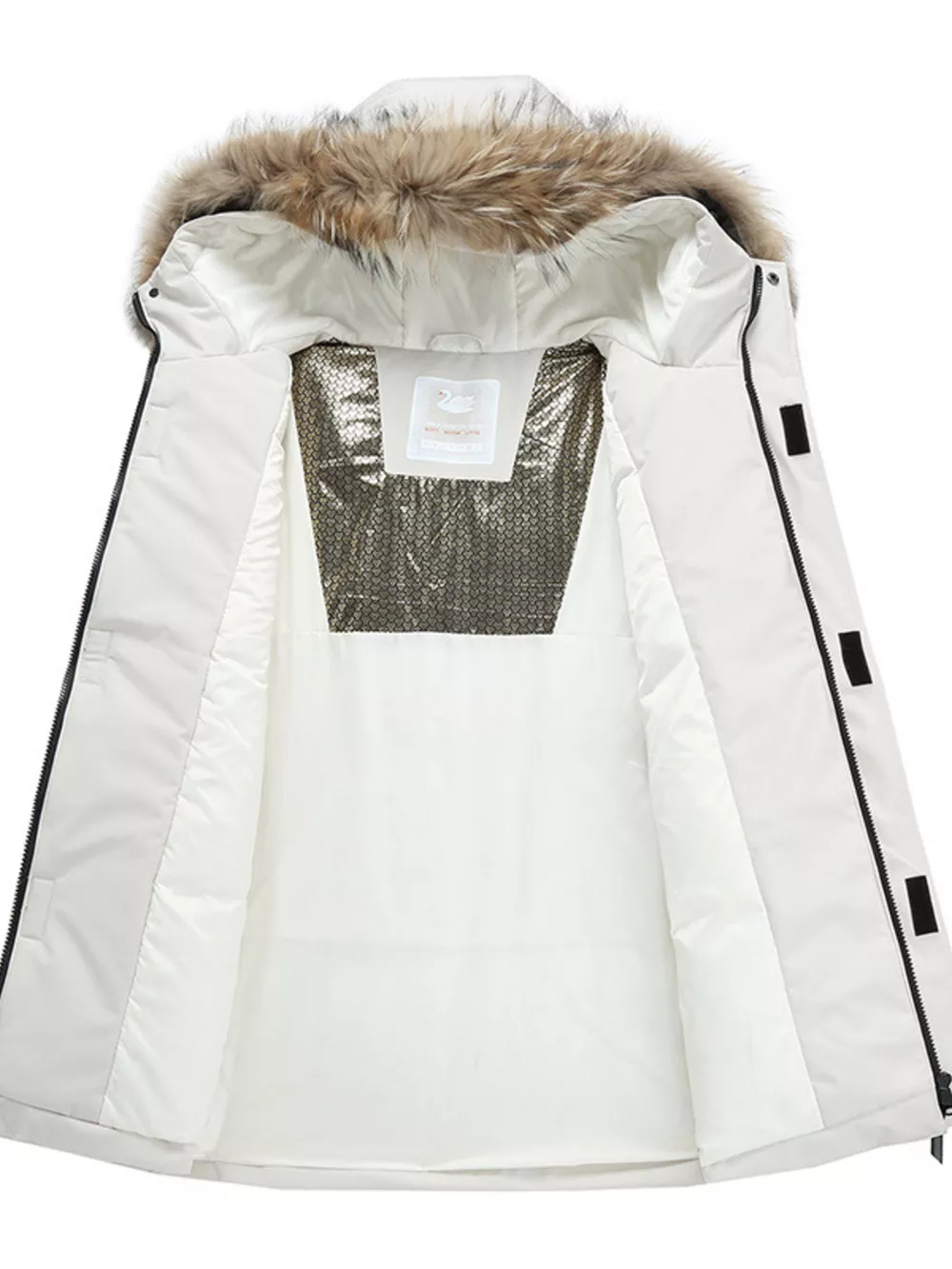 Men's Full Size Fur Hooded Winter Parka Coat Plus Size, image 2