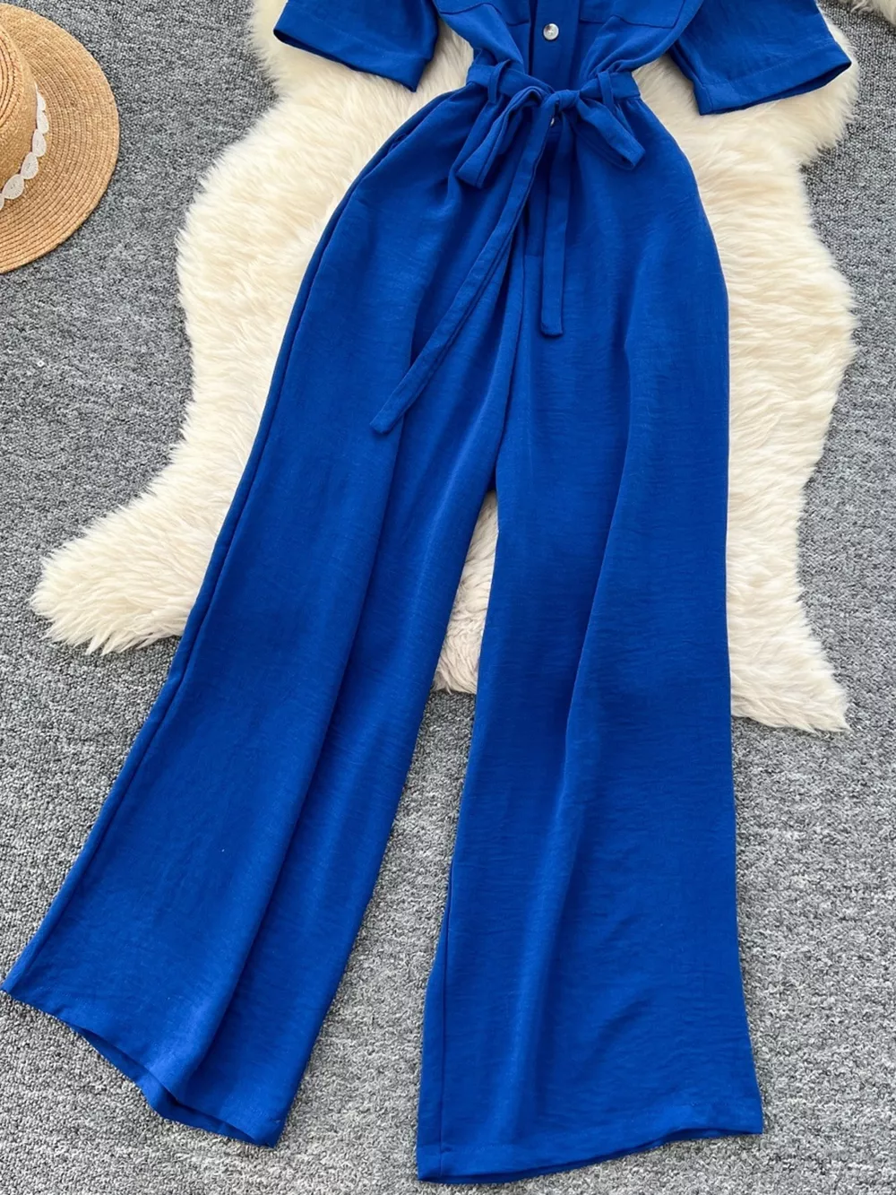 Tie Waist Wide Leg Jumpsuit, image 8