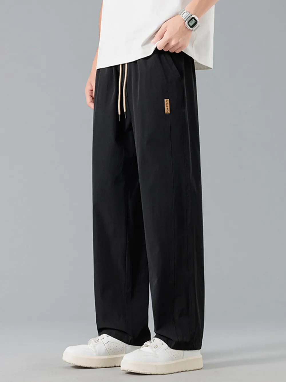 Men's Plus Size Loose Fit Drawstring Casual Pants, image 4
