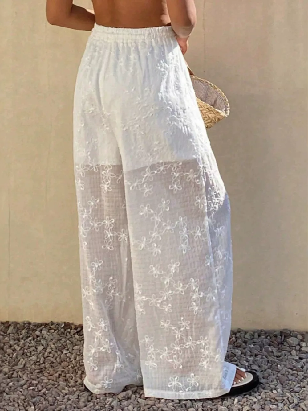 Drawstring Wide-Leg Pants, image 3