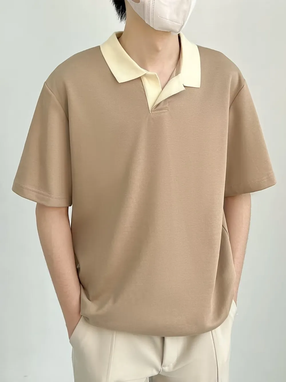 Men's Plus Size Short Sleeve Polo with Contrast Collar, image 3