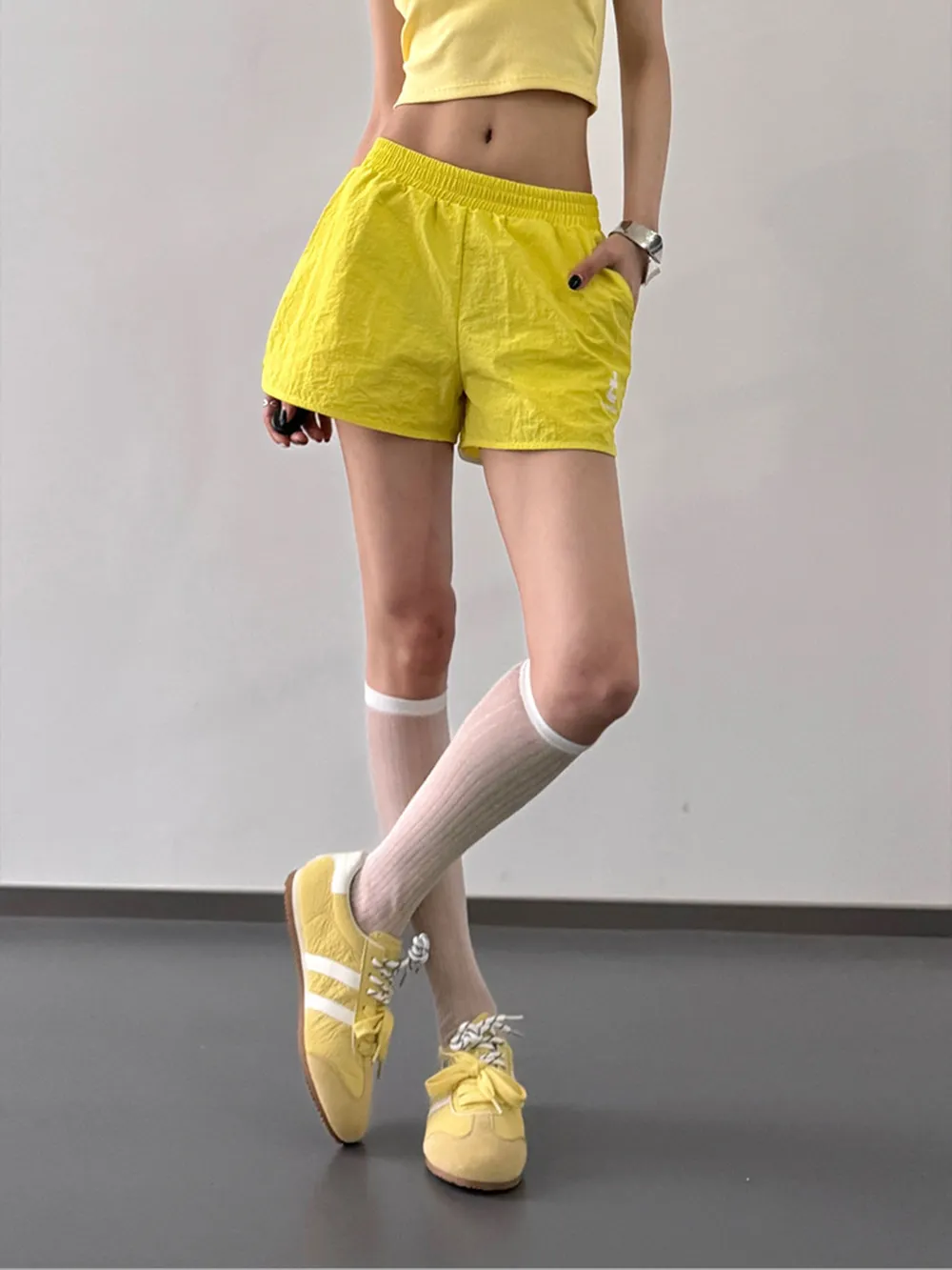 Elastic Waist Shorts with Pockets, image 5