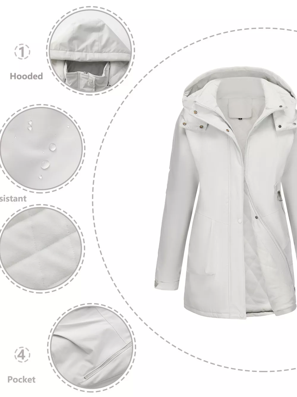 Full Size Hooded Mid-Length Windproof Outerwear Plus Size, image 26