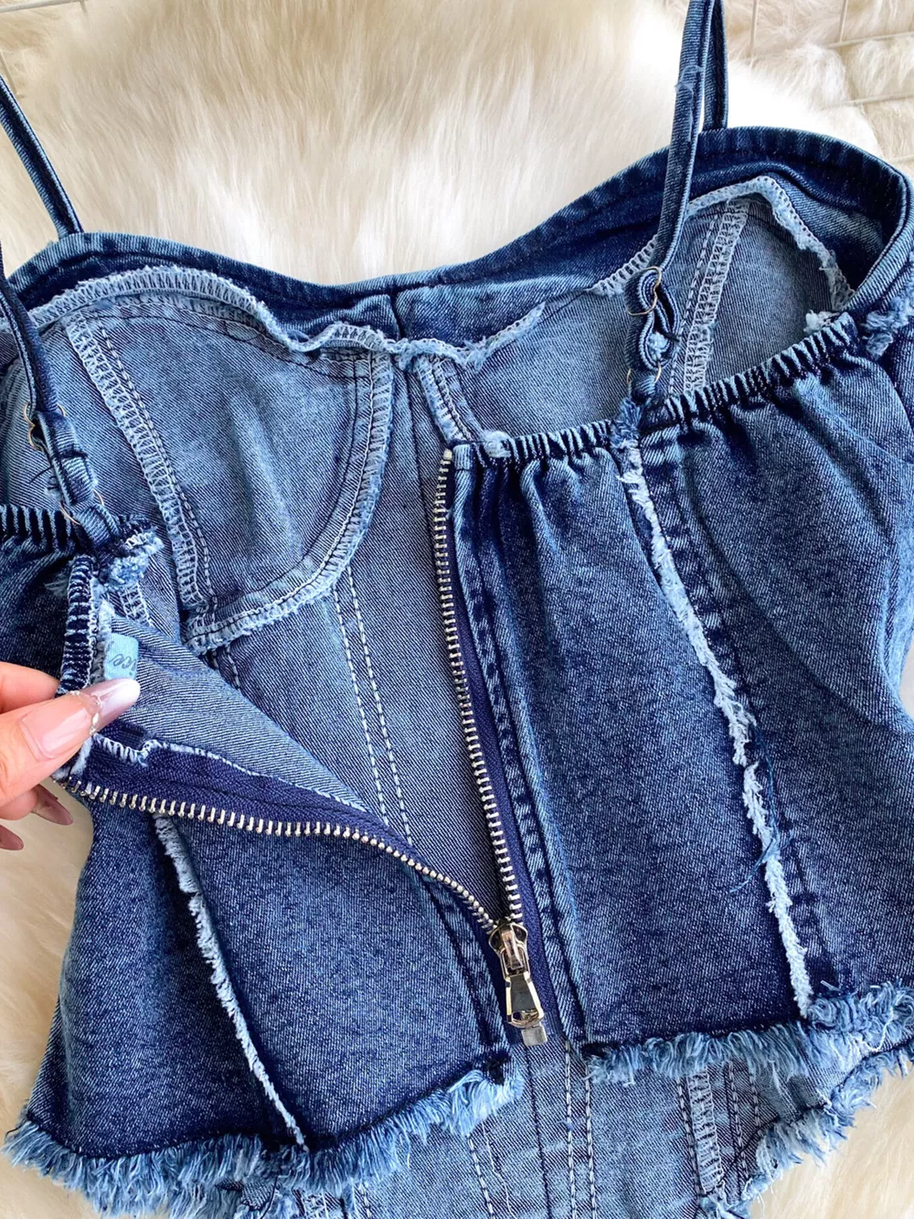 Raw Hem Denim Cami and Flare Jeans Set, image 11