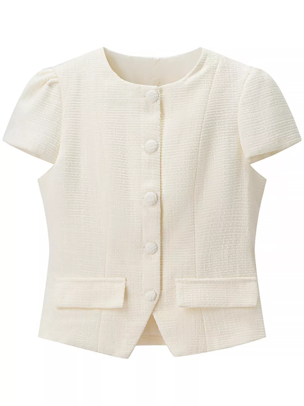 Button Up Short Sleeve Top and Bubble Hem Skirt Set, image 10