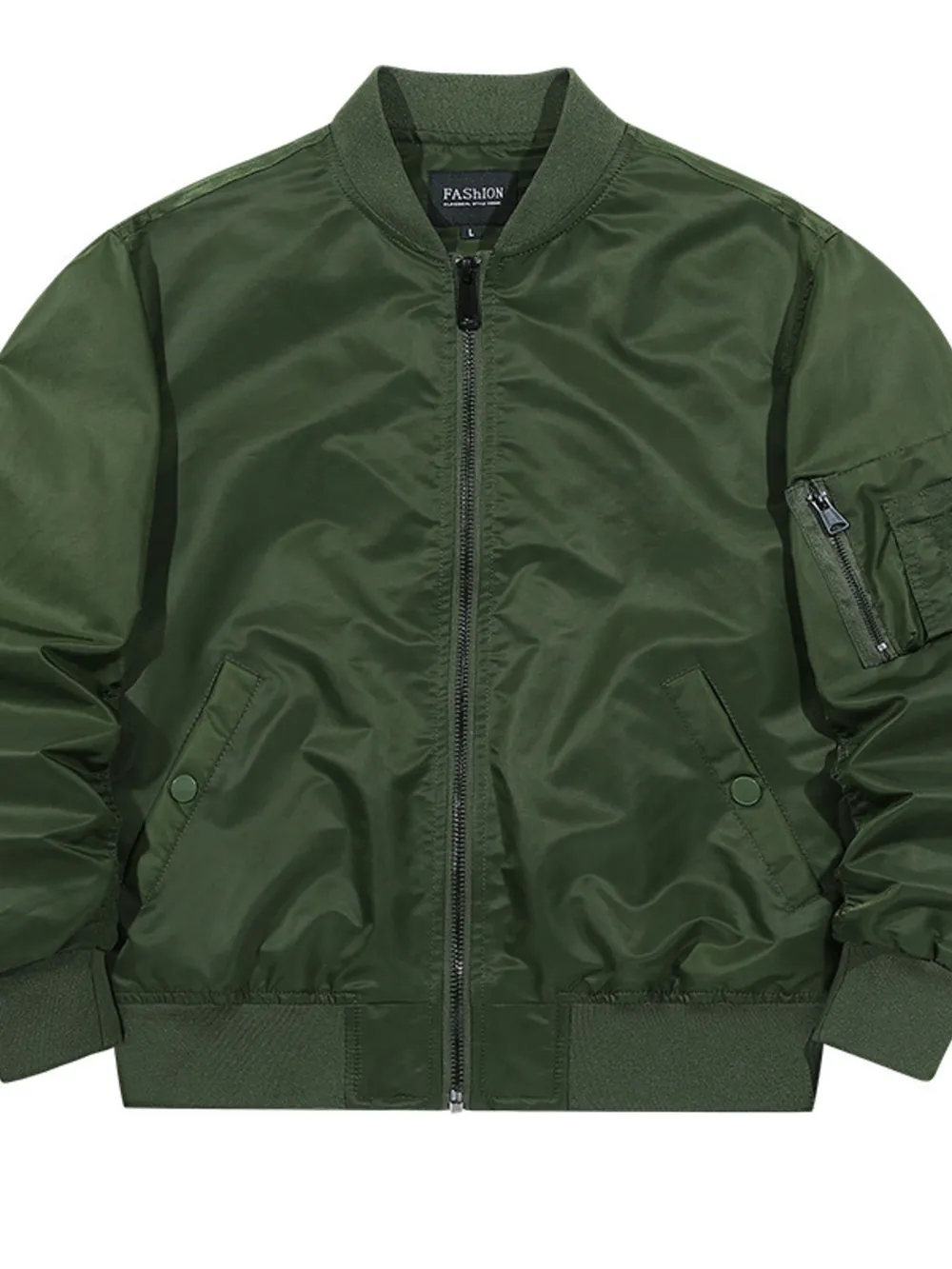 Men's Full Size Zip Up Long Sleeve Jacket Plus Size