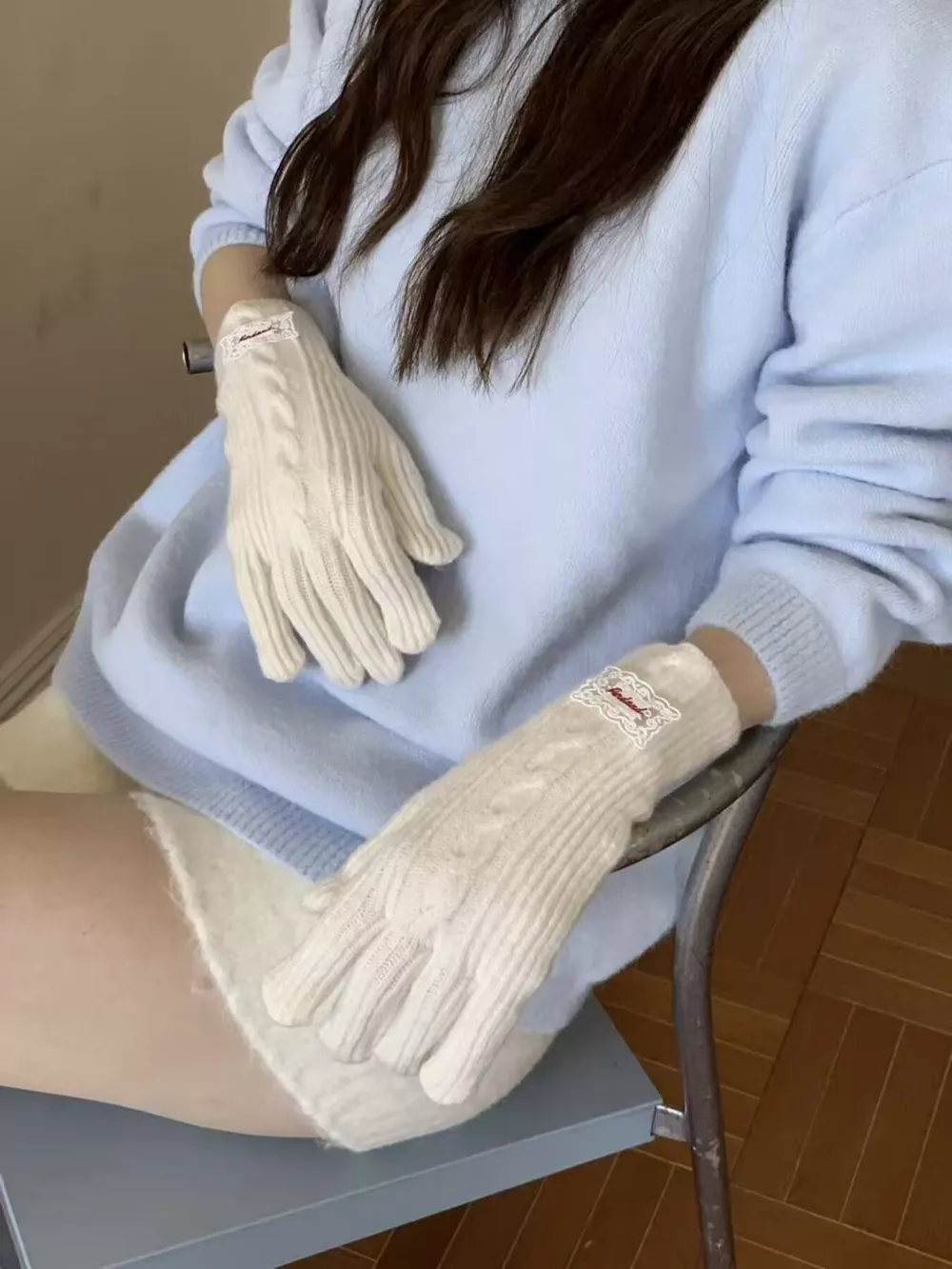 Cable Knit Warm Gloves, image 8