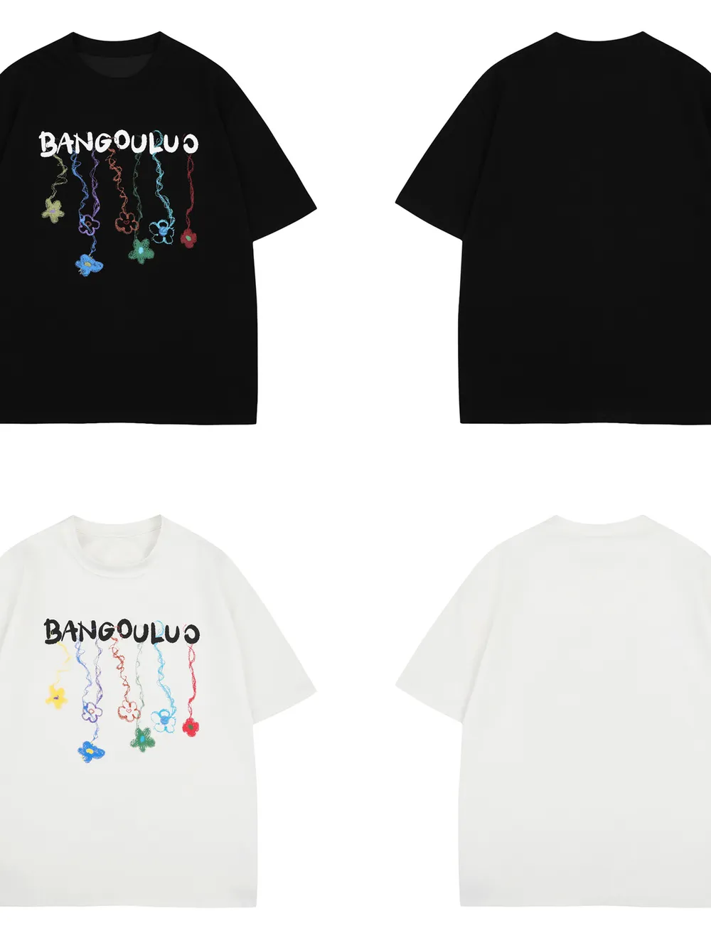 Men's BANGOULUO Colorful Hanging Butterflies Graphic T-Shirt, image 5