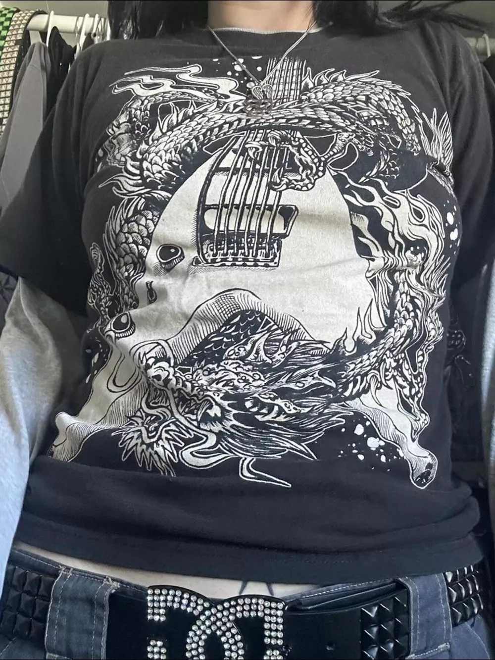 Graphic Round Neck Long Sleeve T-Shirt