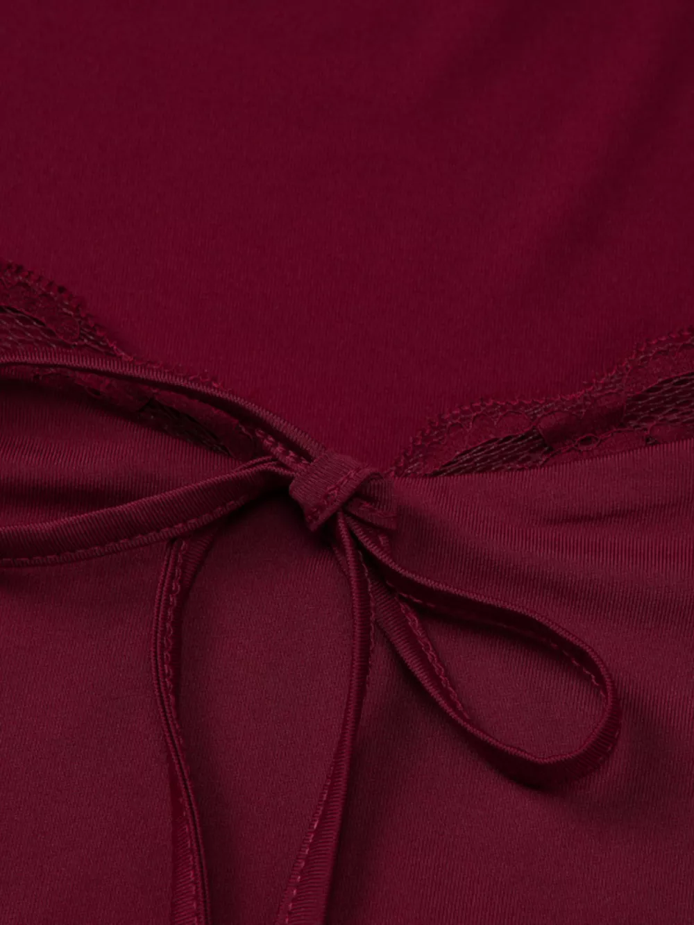 Sweetheart Neck Lace Trim Tie-Front T-Shirt, image 19