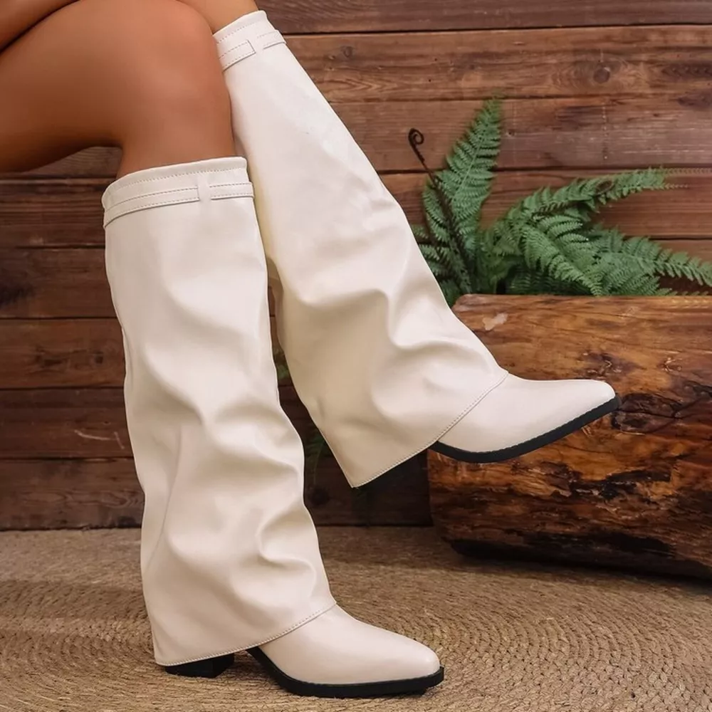 Point Toe Block Heels Boots, image 5