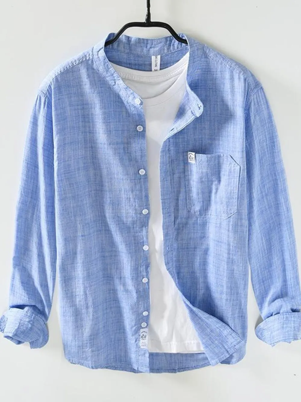 Men's Plus Size Button Up Long Sleeve Shirt, image 6