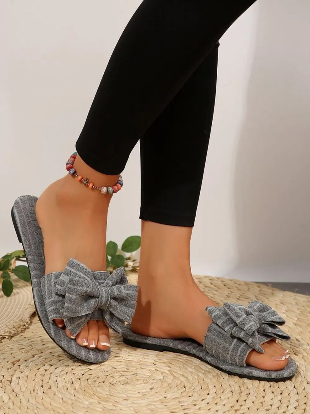 Bow Knot Open Toe Slippers, image 7