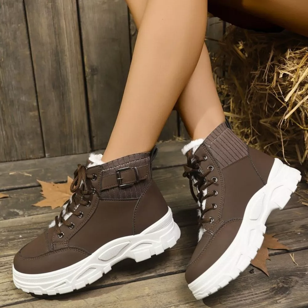 Plush Lining Lace Up Boots, image 10