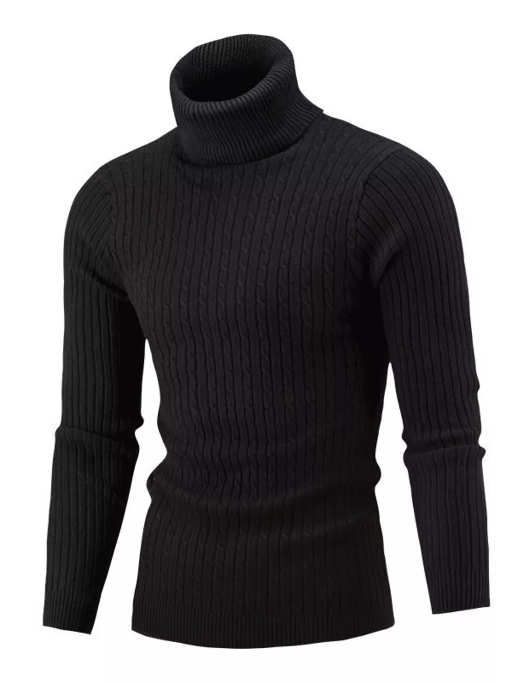 Men's Full Size Classic Cable Knit Turtleneck Sweater Plus Size, image 11
