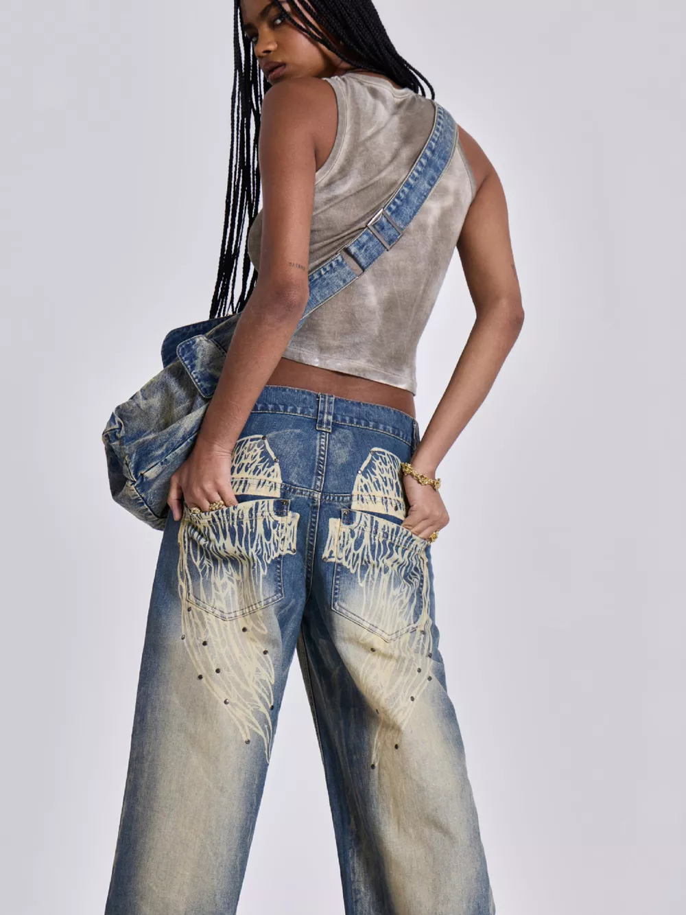 Vintage Wash Wide Leg Jeans, image 5