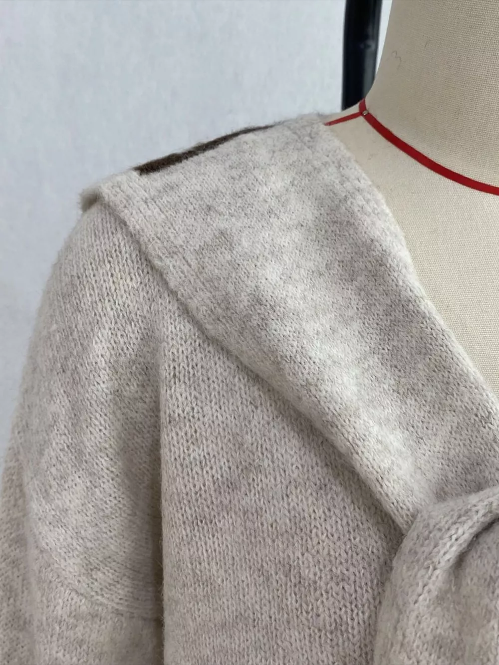 Scarf Detail Dropped Shoulder Sweater, image 8