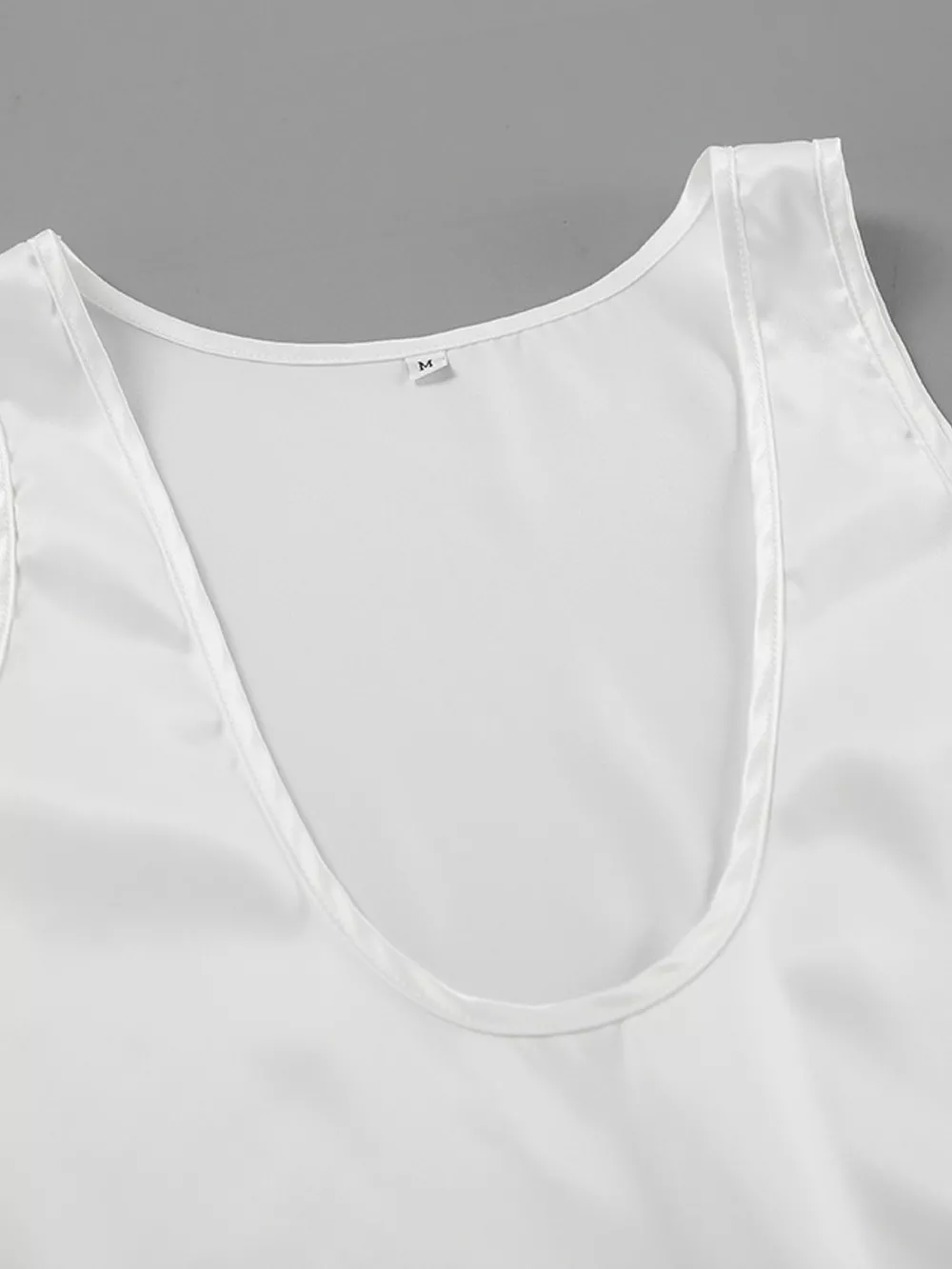 Satin Deep V-Neck Tank, image 8