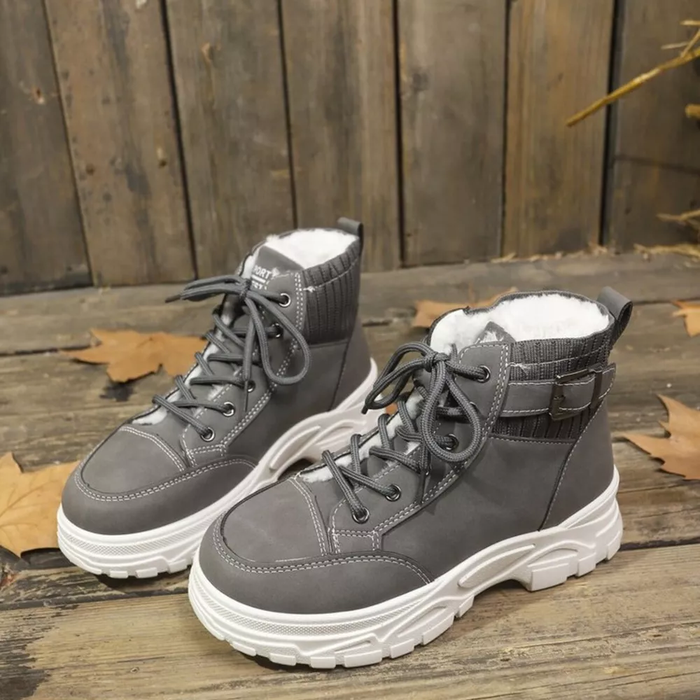 Plush Lining Lace Up Boots, image 11