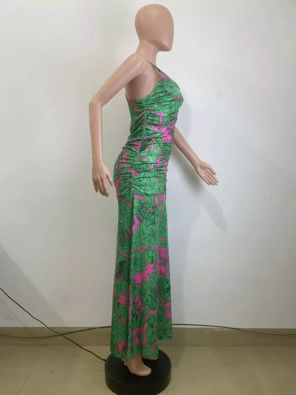 Printed Halter Neck Maxi Dress, image 5