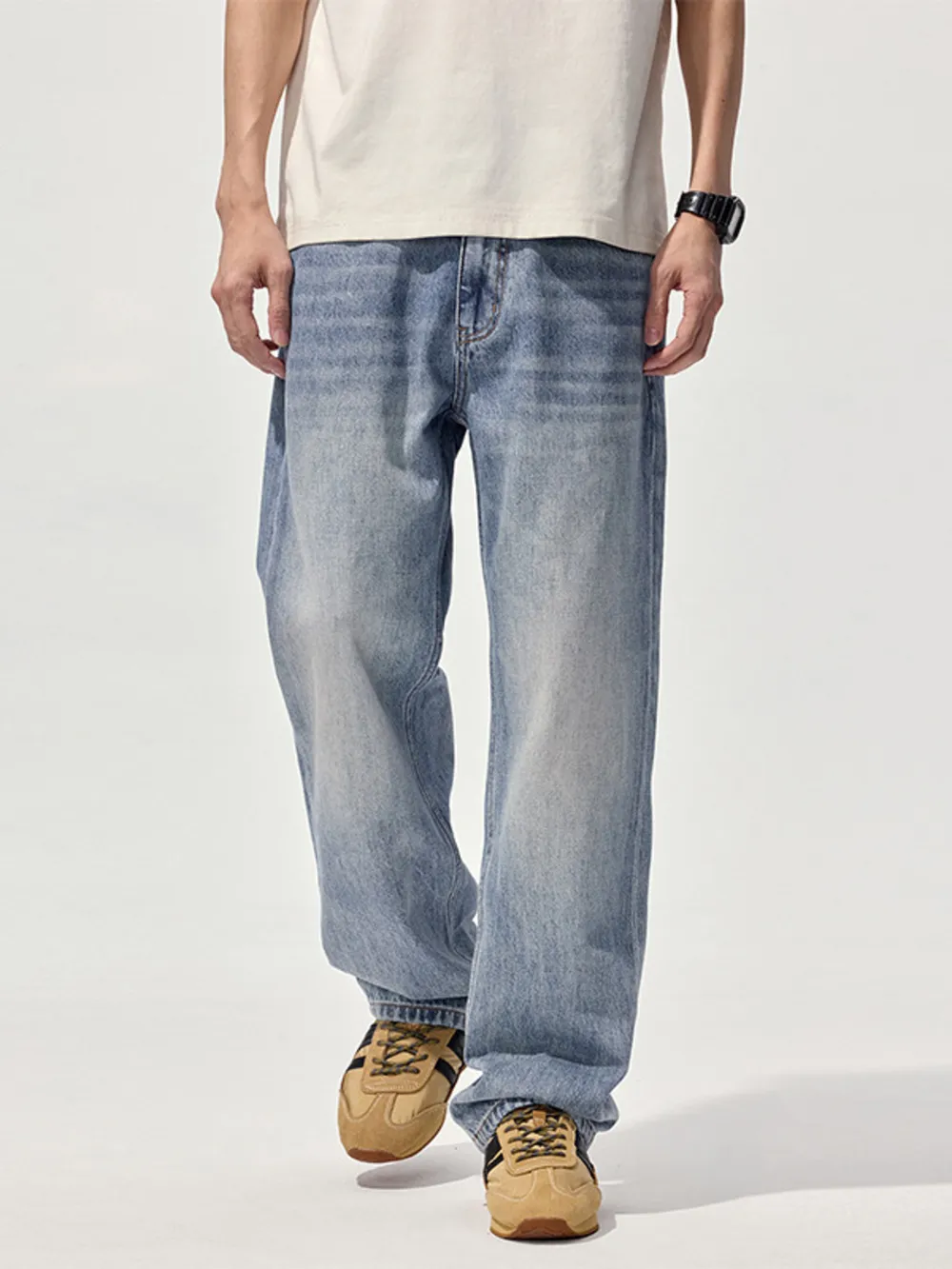 Men's Wash Relaxed Fit Jeans, image 2