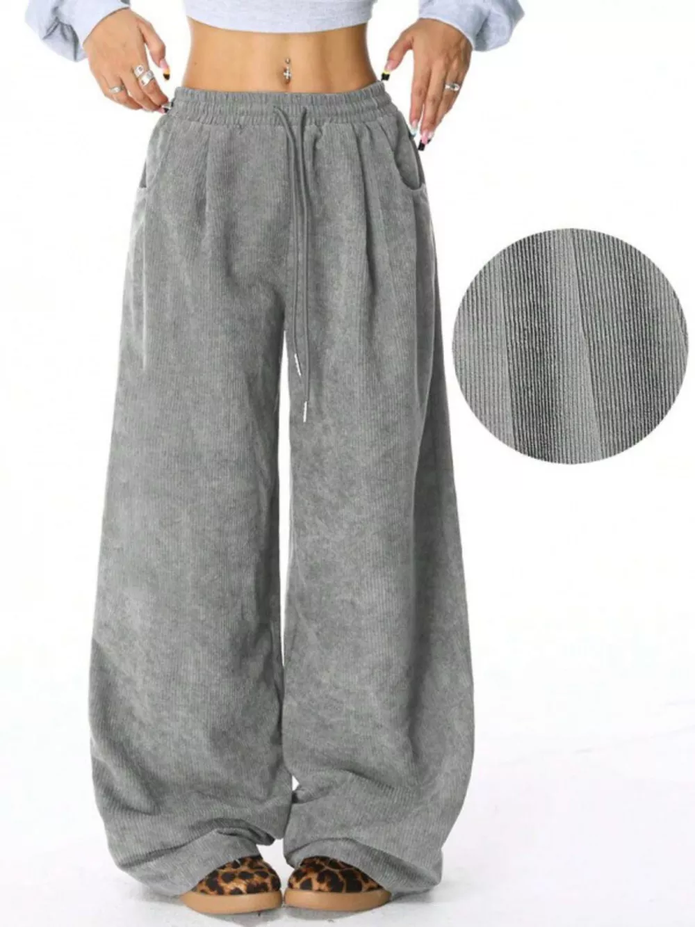 Casual Corduroy Wide Leg Pants, image 23