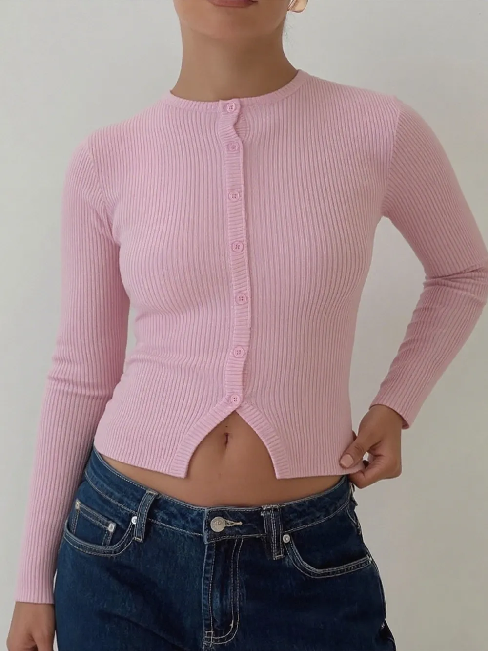 Ribbed Button-Up Cardigan, image 2