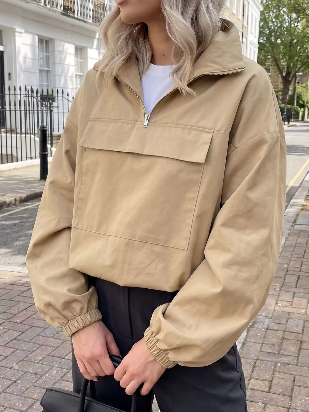 Quarter Zip Front Flap Pocket Top, image 6