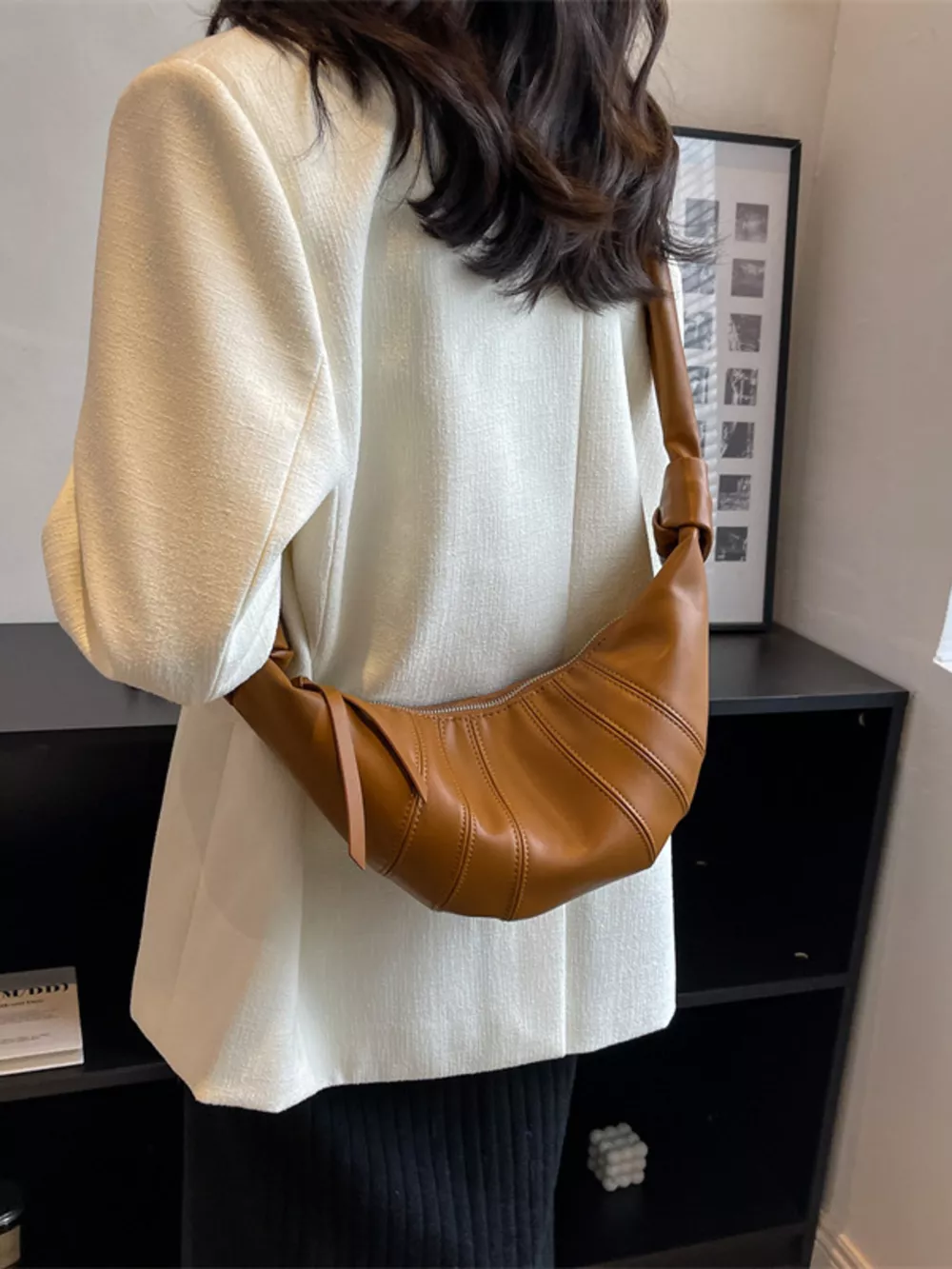 Stylish Crescent Hobo Crossbody Bag, image 2
